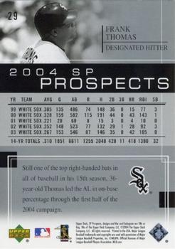2004 SP Prospects #29 Frank Thomas Back