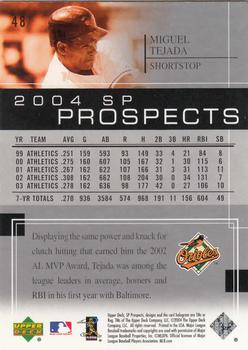 2004 SP Prospects #48 Miguel Tejada Back