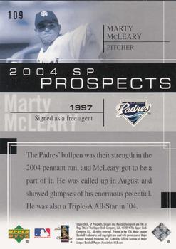 2004 SP Prospects #109 Marty McLeary Back