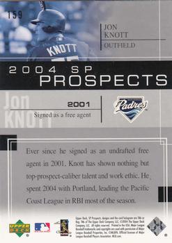 2004 SP Prospects #159 Jon Knott Back