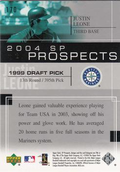 2004 SP Prospects #170 Justin Leone Back