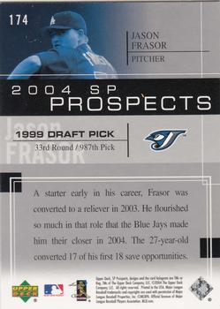 2004 SP Prospects #174 Jason Frasor Back