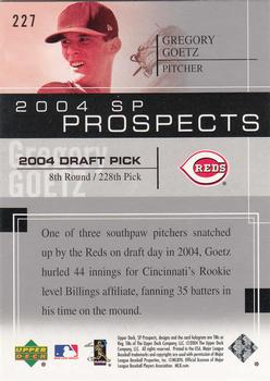2004 SP Prospects #227 Gregory Goetz Back
