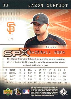 2004 SPx #13 Jason Schmidt Back