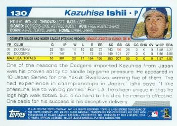 2004 Topps #130 Kazuhisa Ishii Back