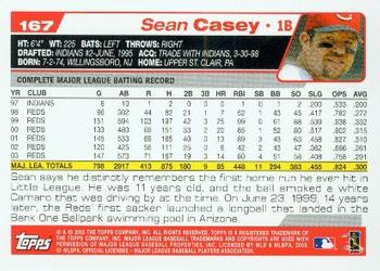 2004 Topps #167 Sean Casey Back