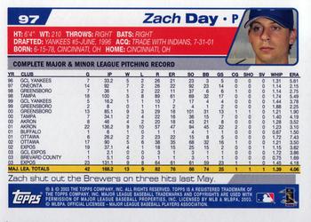 2004 Topps #97 Zach Day Back