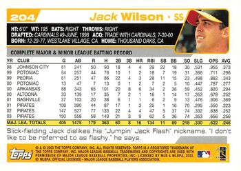 2004 Topps #204 Jack Wilson Back
