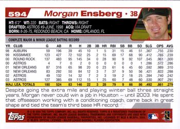 2004 Topps #594 Morgan Ensberg Back