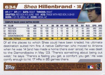 2004 Topps #634 Shea Hillenbrand Back