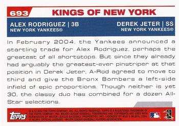2004 Topps #693 Kings of New York (Alex Rodriguez / Derek Jeter) Back