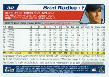 2004 Topps #32 Brad Radke Back