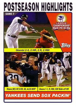 2004 Topps #352 Yankees Send Sox Packin' (Jason Giambi / Mariano Rivera / Aaron Boone) Front