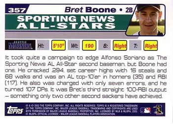 2004 Topps #357 Bret Boone Back