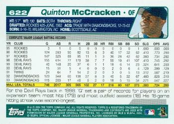 2004 Topps #622 Quinton McCracken Back
