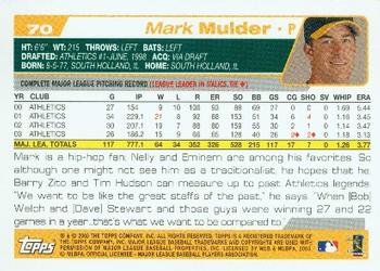 2004 Topps #70 Mark Mulder Back