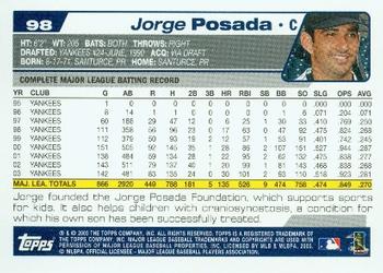 2004 Topps #98 Jorge Posada Back