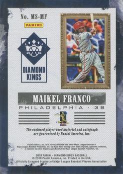 2018 Panini Diamond Kings - DK Materials Signatures #MS-MF Maikel Franco Back