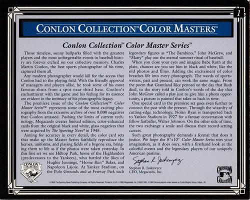1993 Conlon Collection Color Masters #1 Title Card Back