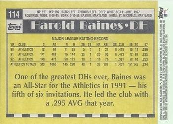 2004 Topps All-Time Fan Favorites #114 Harold Baines Back