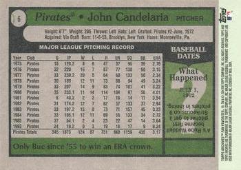 2004 Topps All-Time Fan Favorites #6 John Candelaria Back