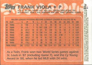 2004 Topps All-Time Fan Favorites #9 Frank Viola Back