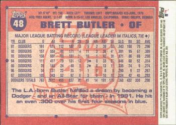 2004 Topps All-Time Fan Favorites #48 Brett Butler Back