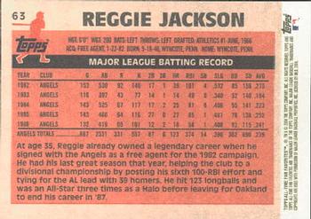 2004 Topps All-Time Fan Favorites #63 Reggie Jackson Back