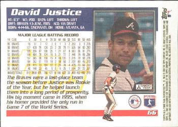 2004 Topps All-Time Fan Favorites #66 David Justice Back