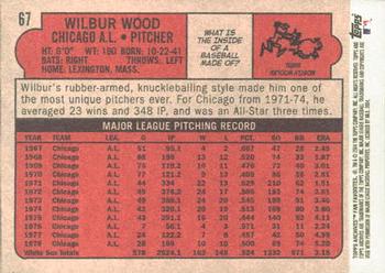 2004 Topps All-Time Fan Favorites #67 Wilbur Wood Back