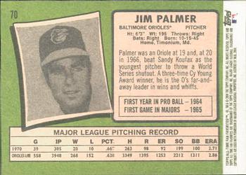 2004 Topps All-Time Fan Favorites #70 Jim Palmer Back