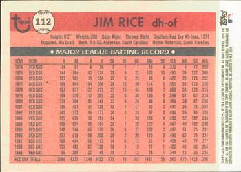 2004 Topps All-Time Fan Favorites #112 Jim Rice Back
