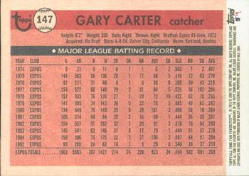 2004 Topps All-Time Fan Favorites #147 Gary Carter Back