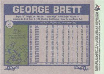 2004 Topps All-Time Fan Favorites #25 George Brett Back