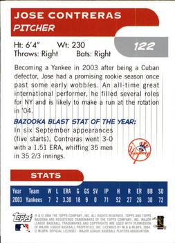 2004 Bazooka #122 Jose Contreras Back