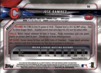 2018 Bowman Chrome #95 Jose Ramirez Back