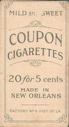 1910-19 Coupon Cigarettes (T213) #NNO Tim Jordan Back