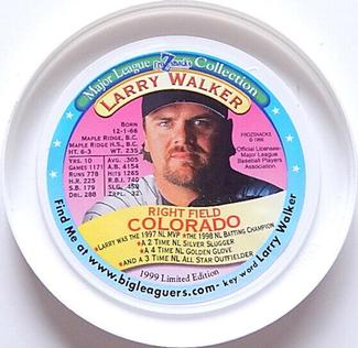 1999 FroZsnack's Highscreamers Lids #NNO Larry Walker Front