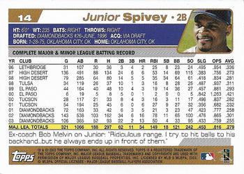 2004 Topps 1st Edition #14 Junior Spivey Back