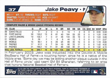 2004 Topps 1st Edition #37 Jake Peavy Back