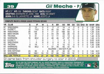 2004 Topps 1st Edition #39 Gil Meche Back