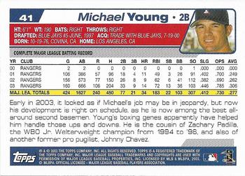 2004 Topps 1st Edition #41 Michael Young Back