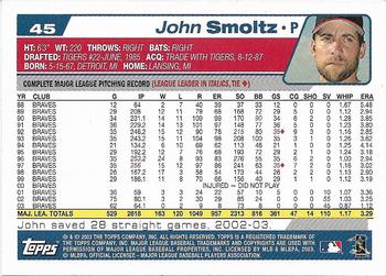 2004 Topps 1st Edition #45 John Smoltz Back