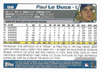 2004 Topps 1st Edition #58 Paul Lo Duca Back