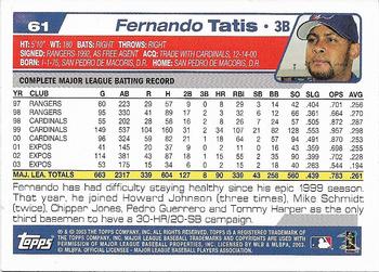 2004 Topps 1st Edition #61 Fernando Tatis Back