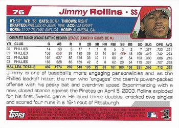 2004 Topps 1st Edition #76 Jimmy Rollins Back