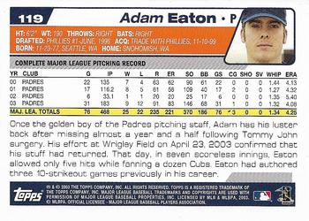 2004 Topps 1st Edition #119 Adam Eaton Back