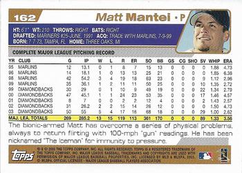 2004 Topps 1st Edition #162 Matt Mantei Back