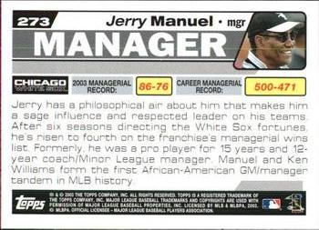2004 Topps 1st Edition #273 Jerry Manuel Back