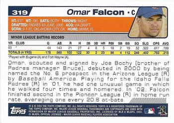 2004 Topps 1st Edition #319 Omar Falcon Back
